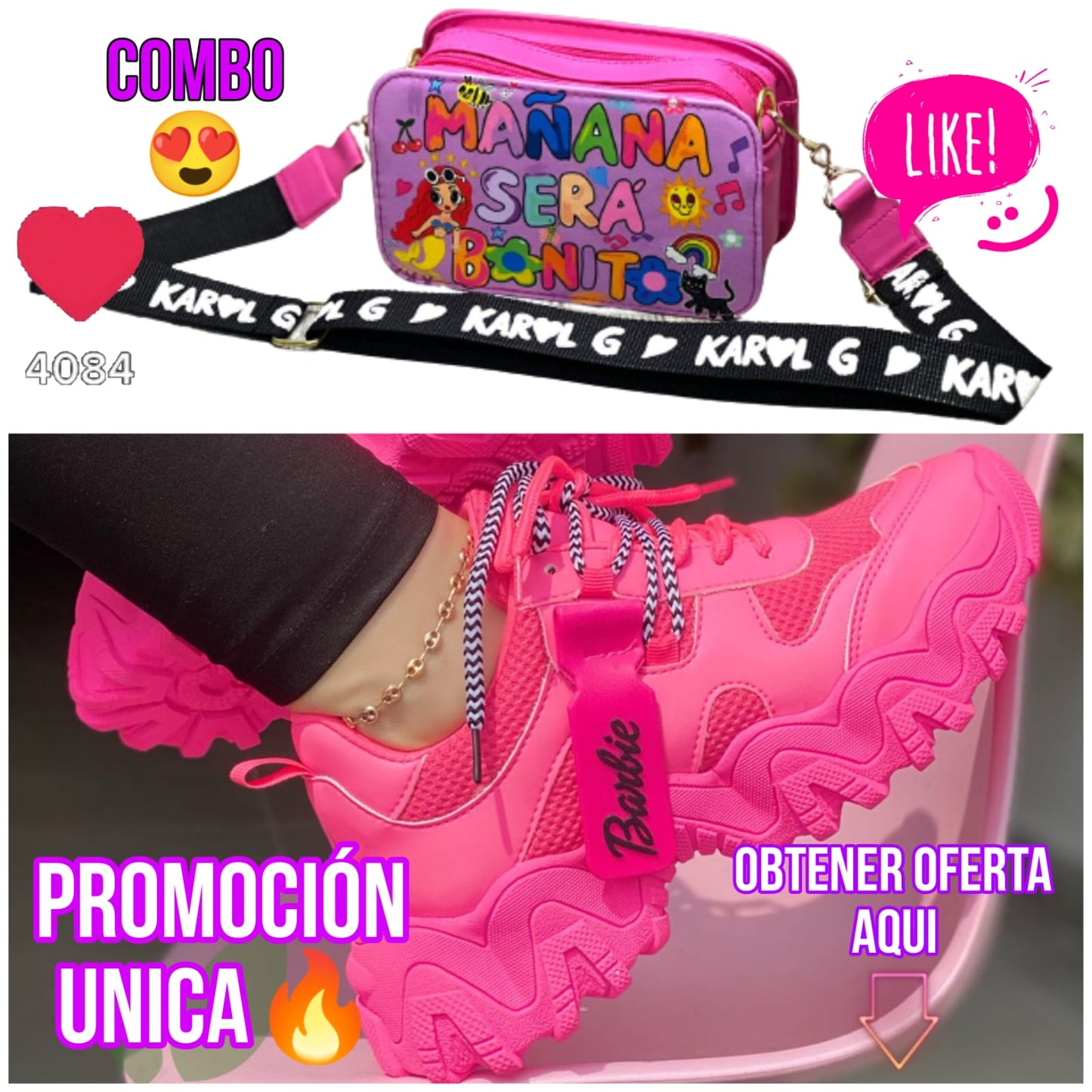 COMBO BARBIE + BOLSO DAMA Y NIÑA ENVIO GRATIS ELIGE COLOR Y TALLA👇